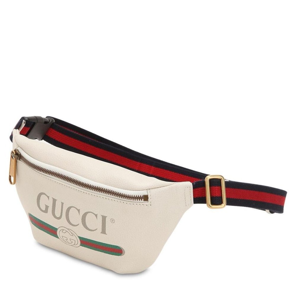 Gucci Grained Calfskin Small Print Belt Bag / Cross Body White - Picture 2 of 11